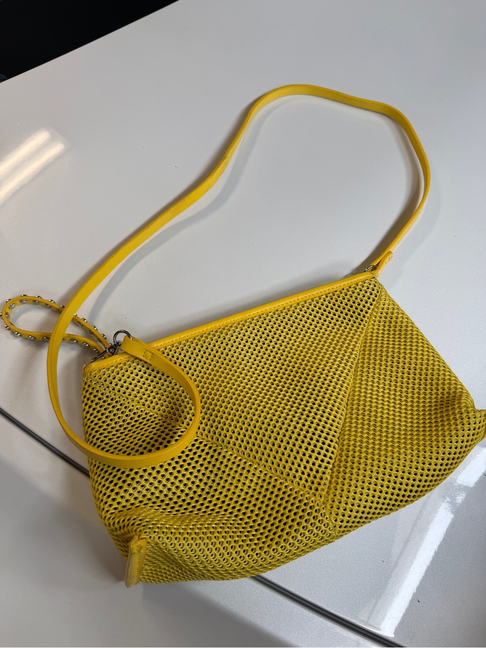 Zara Yellow Mesh Shoulder Bag